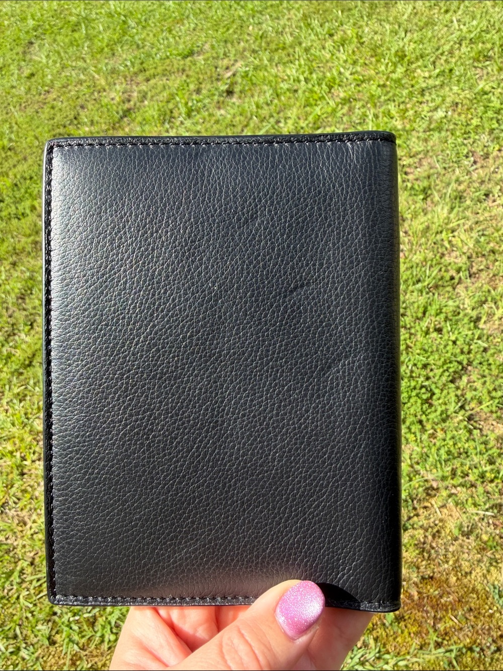COACH Black Pebbled Leather Passport Holder - Picture 4 of 4